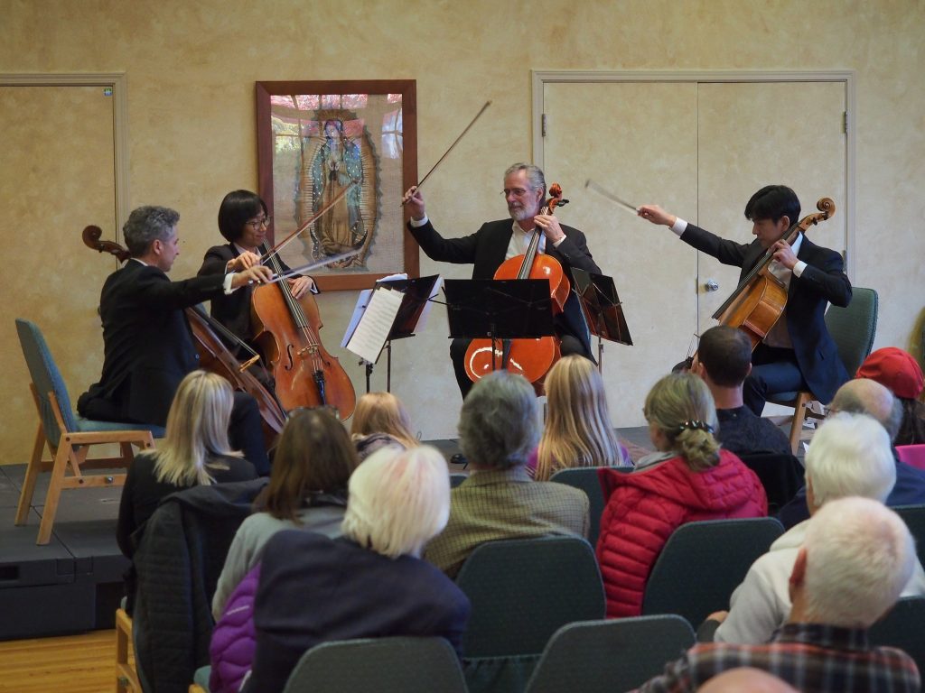 Vancouver Cello Quartet performing in Whistler