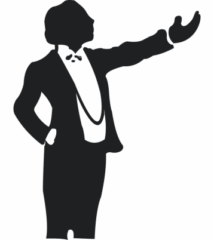 Silhouette of opera singer